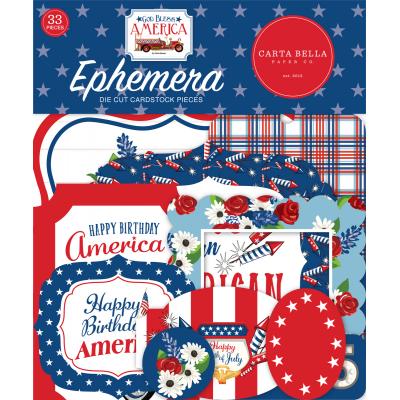 Carta Bella God Bless America Die Cuts - Ephemera